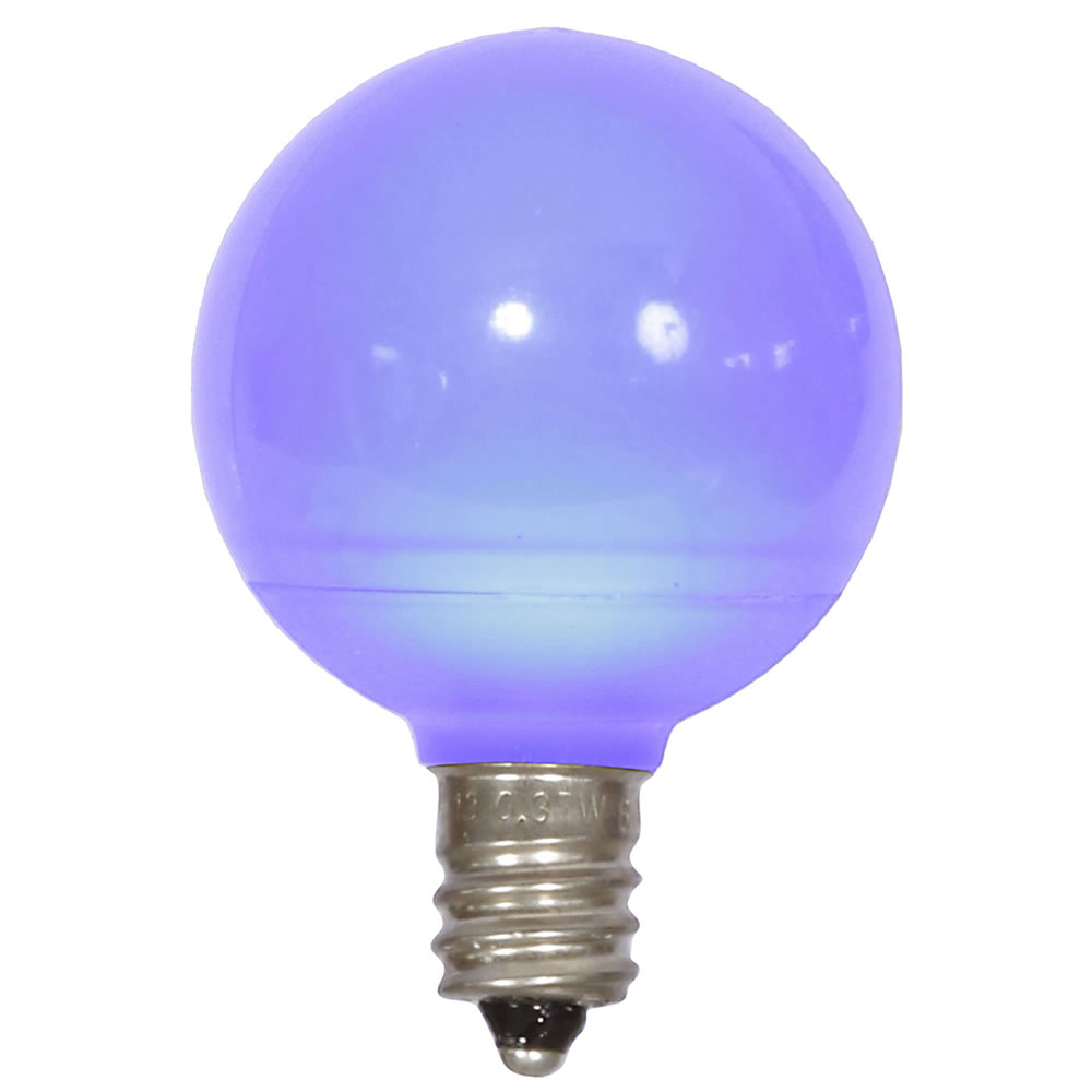 0.96 watt G40 Blue Ceramic LED Bulb with E12 Nickel Base - 25 per Bag