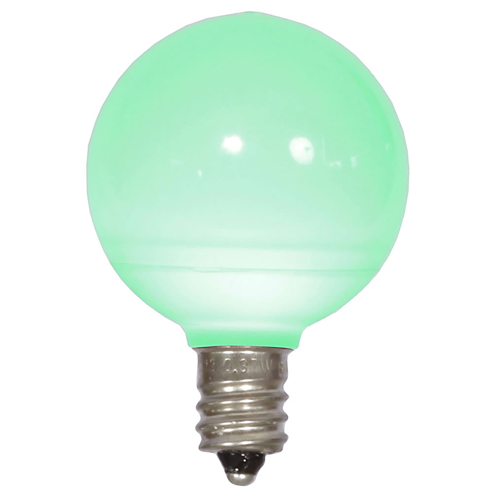 0.96 watt G40 Green Ceramic LED Bulb with E12 Nickel Base - 25 per Bag