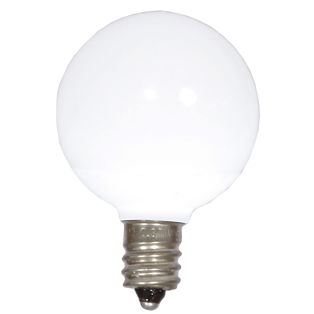 G40 Ceramic LED Cool White Bulb with E12 Nickel Base - 25 per Bag