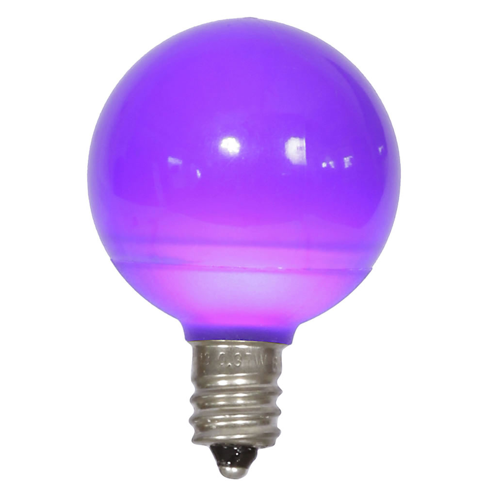 0.96 watt G40 Purple Ceramic LED Bulb with E12 Nickel Base - 25 per Bag