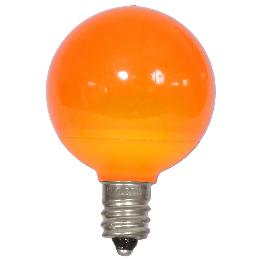 0.96 watt G40 Orange Ceramic LED Bulb with E12 Nickel Base - 25 per Bag