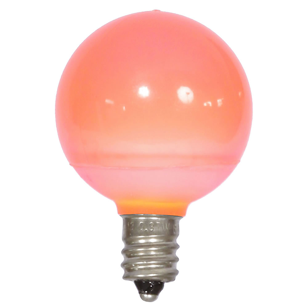 0.96 watt G40 Pink Ceramic LED Bulb with E12 Nickel Base - 25 per Bag