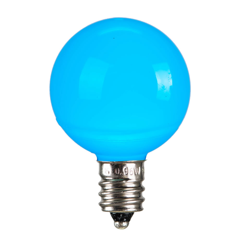 XLEDCG4L-25 0.96 watt G40 Teal Ceramic LED Bulb with E12 Nickel Base - 25 per Bag