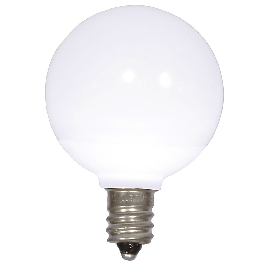 G40 Ceramic LED Pure White Bulb with E12 Nickel Base - 25 per Bag