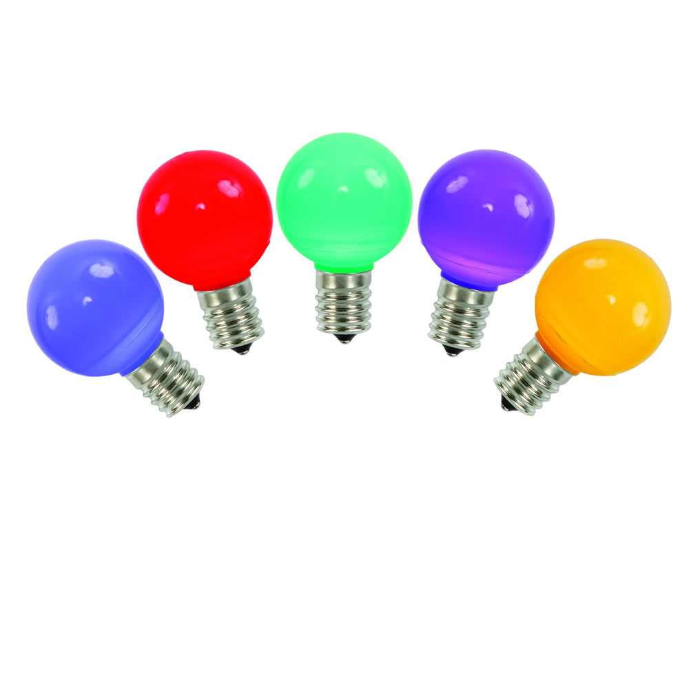 0.96 watt G50 Multi-Color Ceramic LED Bulb with E17 Nickel Base - 25 per Bag