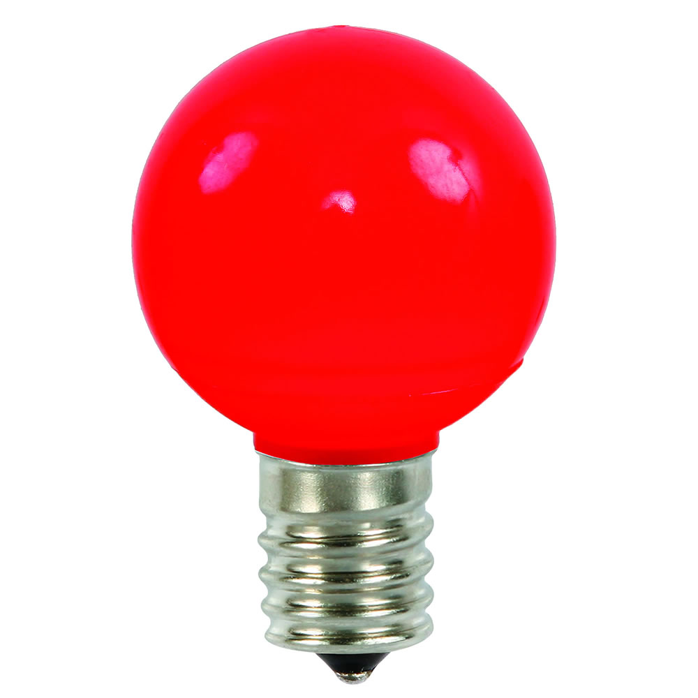 0.96 watt G50 Red Ceramic LED Bulb with E17 Nickel Base - 25 per Bag