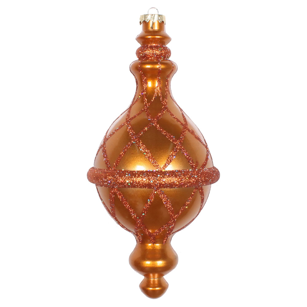 10 in. Copper Candy Glitter Net Drop Ornament