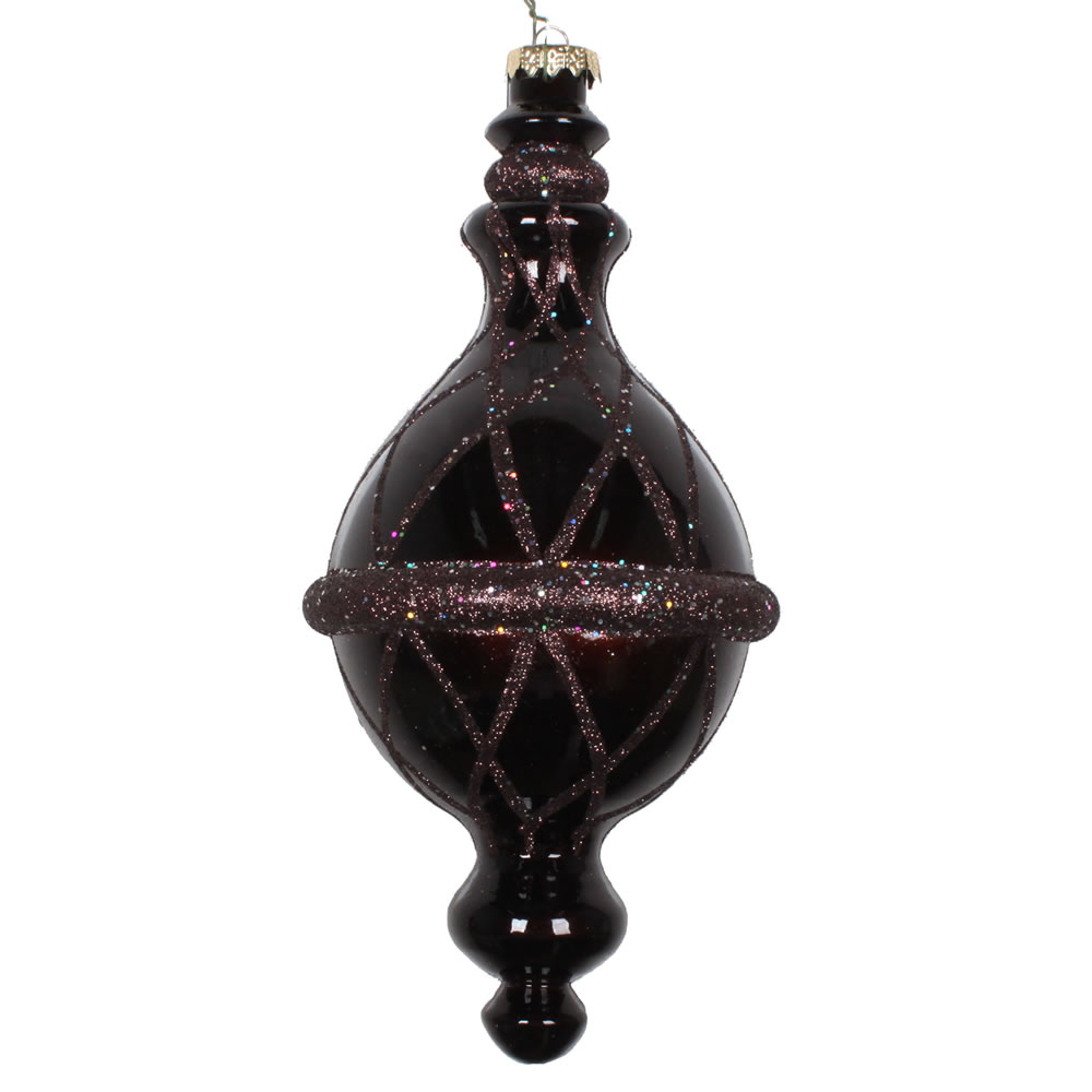 10 in. Chocolate Candy Glitter Net Drop Ornament