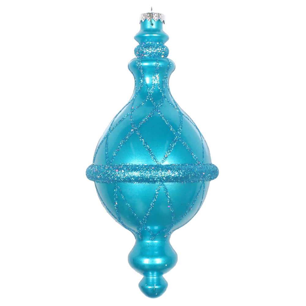 10 in. Turquoise Candy Glitter Net Drop Ornament