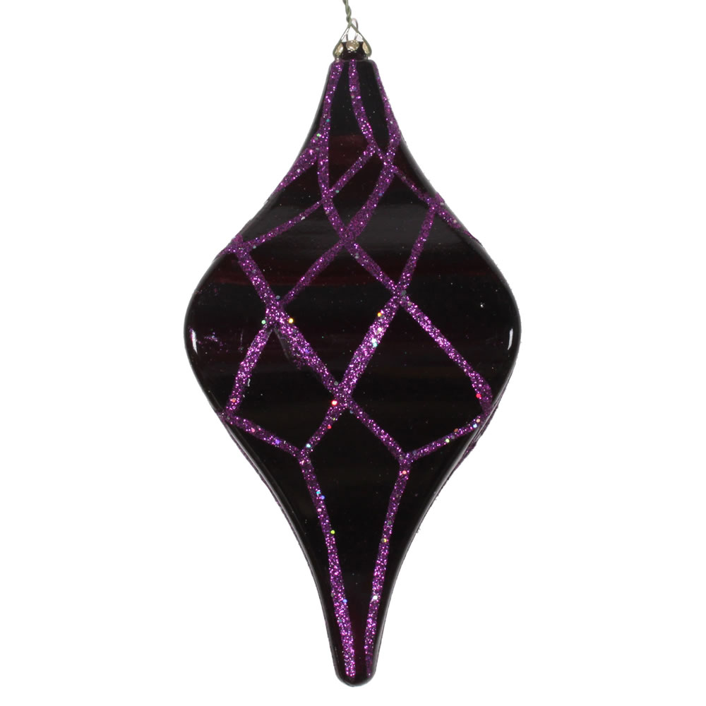 8 in. Plum Candy Glitter Net Drop Ornament