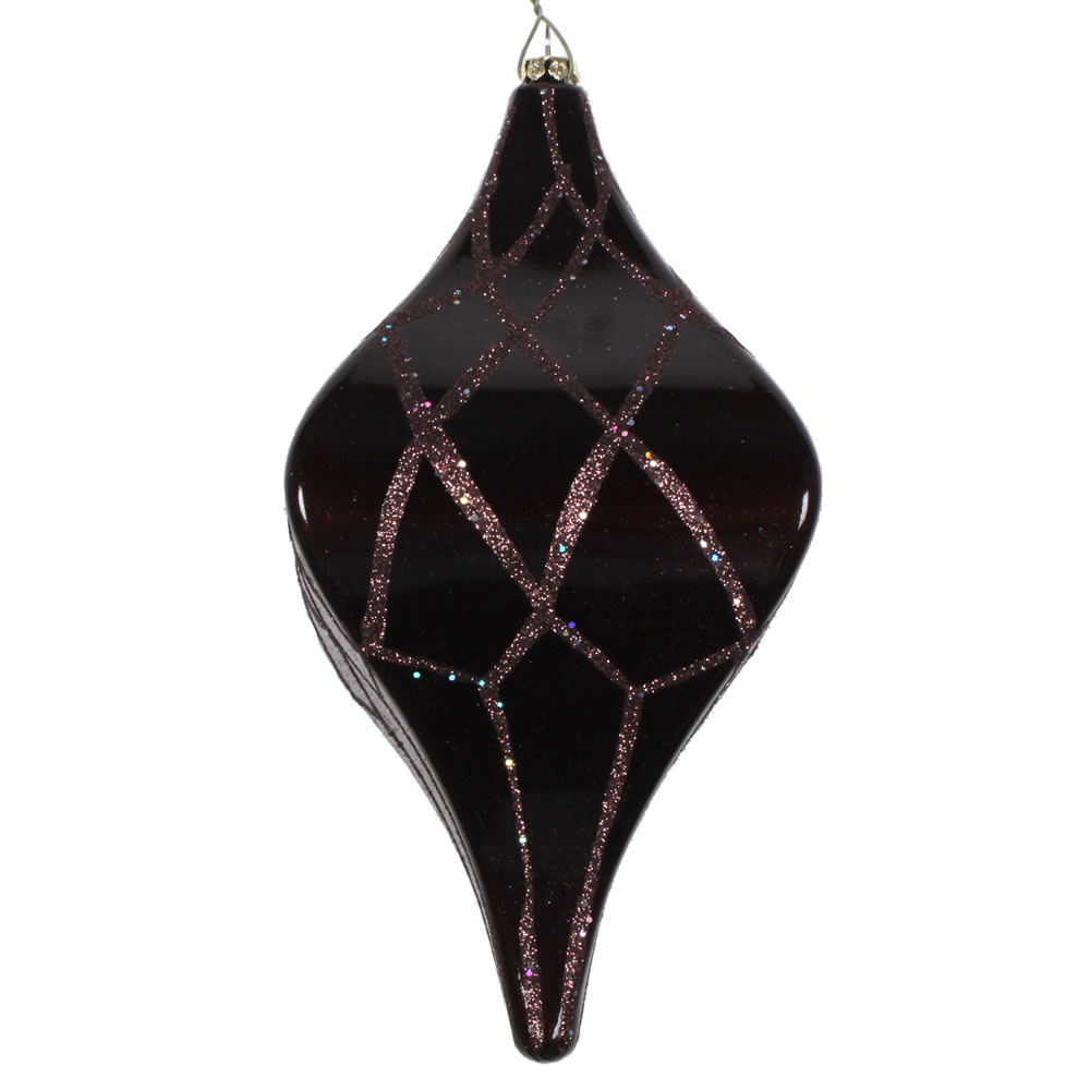8 in. Chocolate Candy Glitter Net Drop Ornament