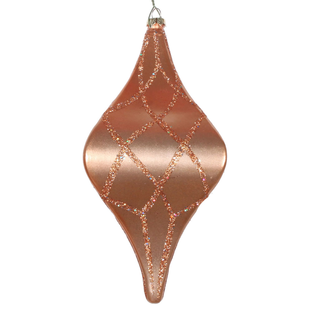 MT198458D 8 in. Rose Gold Candy Glitter Net Drop Ornament