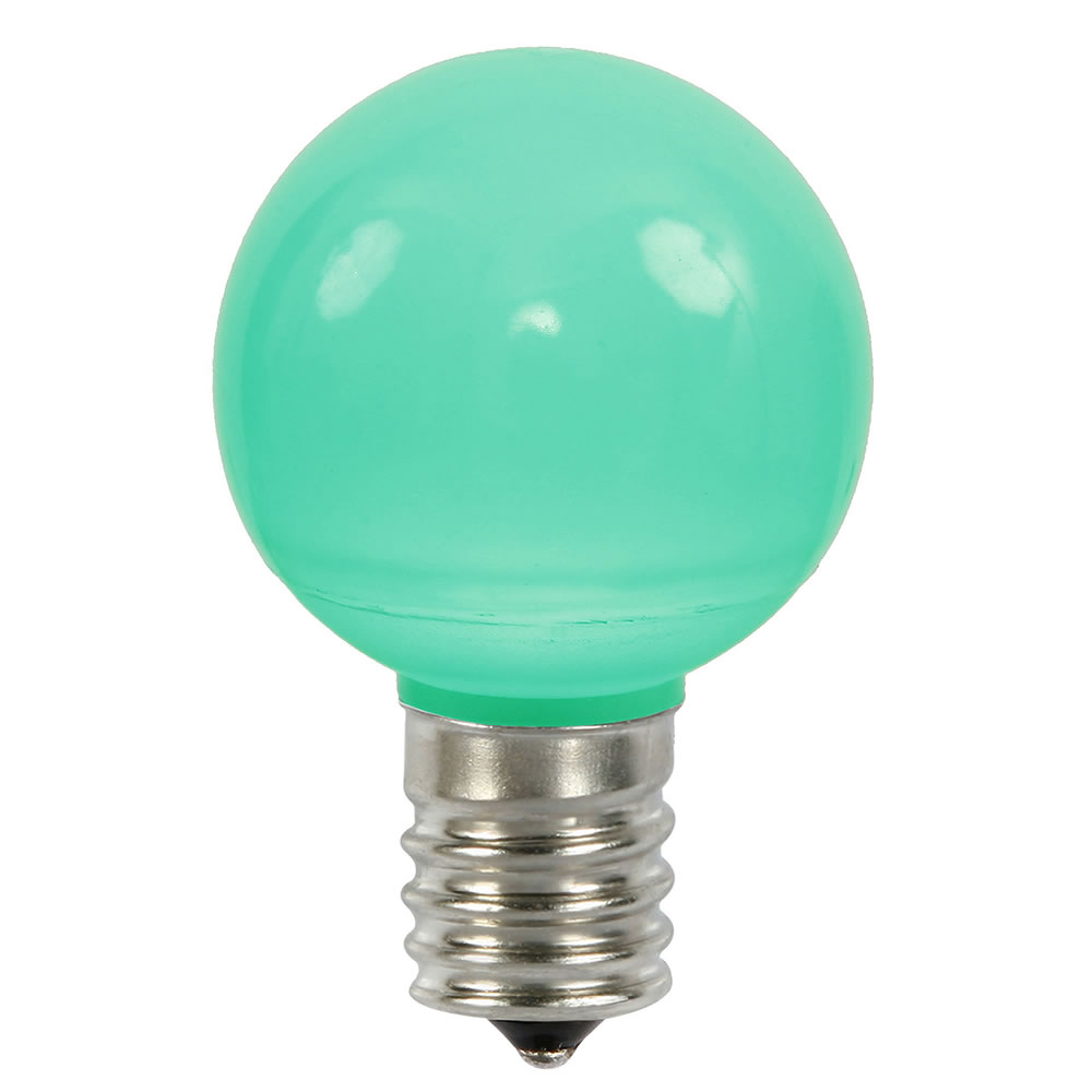 0.96 watt G50 Green Ceramic LED Bulb with E17 Nickel Base - 25 per Bag