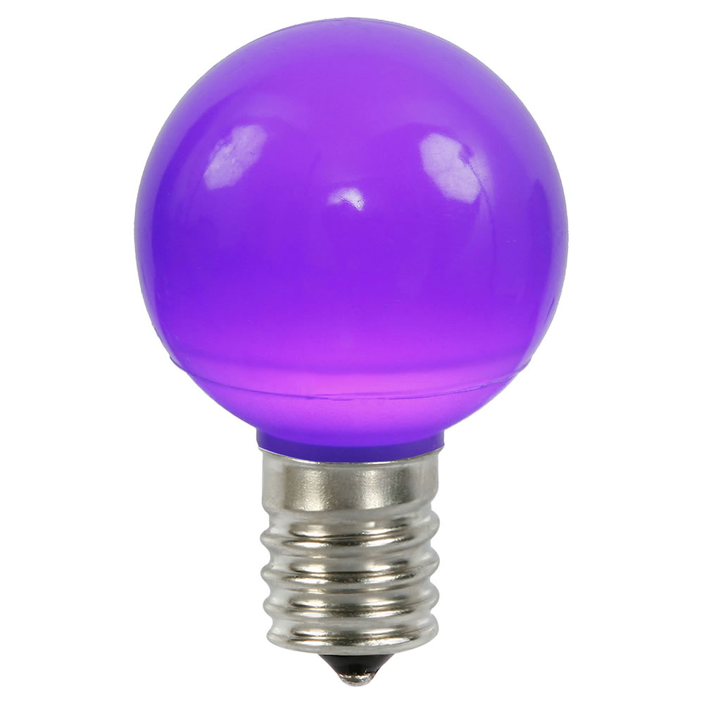 0.96 watt G50 Purple Ceramic LED Bulb with E17 Nickel Base - 25 per Bag
