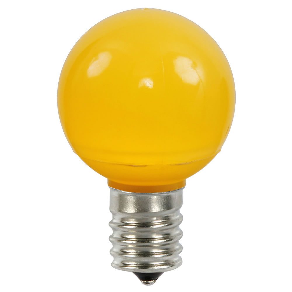 0.96 watt G50 Yellow Ceramic LED Bulb with E17 Nickel Base - 25 per Bag