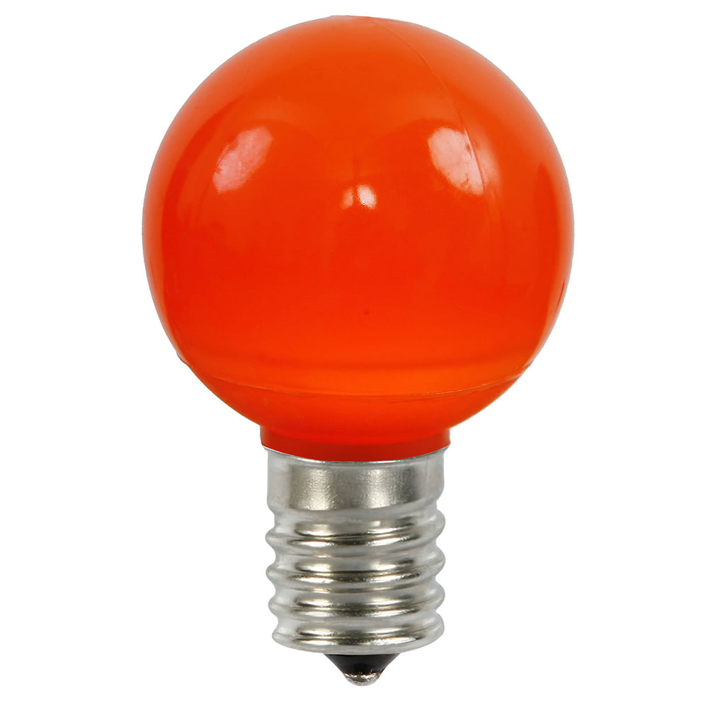 0.96 watt G50 Orange Ceramic LED Bulb with E17 Nickel Base - 25 per Bag