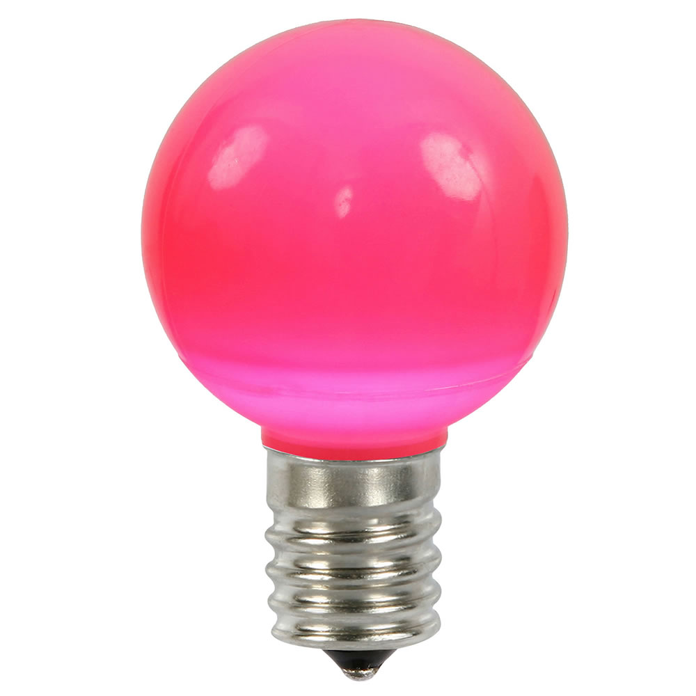 0.96 watt G50 Pink Ceramic LED Bulb with E17 Nickel Base - 25 per Bag