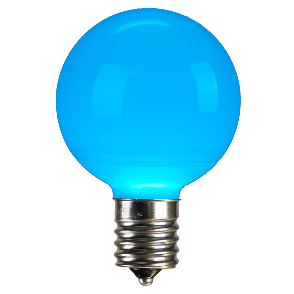 0.96 watt G50 Teal Ceramic LED Bulb with E17 Nickel Base - 25 per Bag