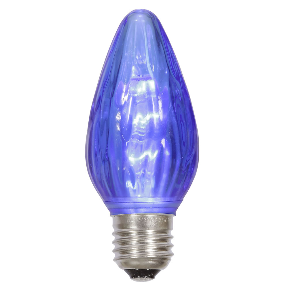 F15 Blue LED Flame E26 Medium Nickel Base Bulb - 25 per Bag