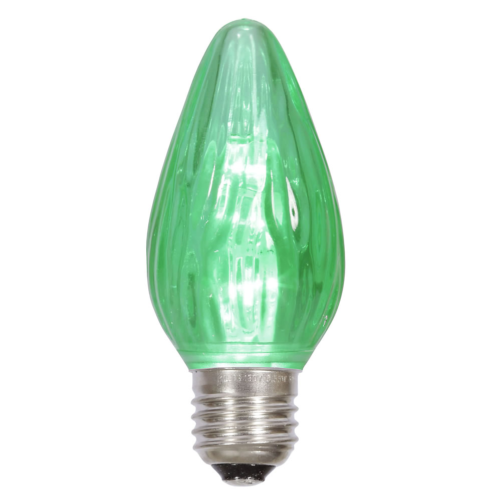 0.96 watt F15 Green Plastic LED Flame E26 Medium Nickel Base Bulb - 25 per Bag