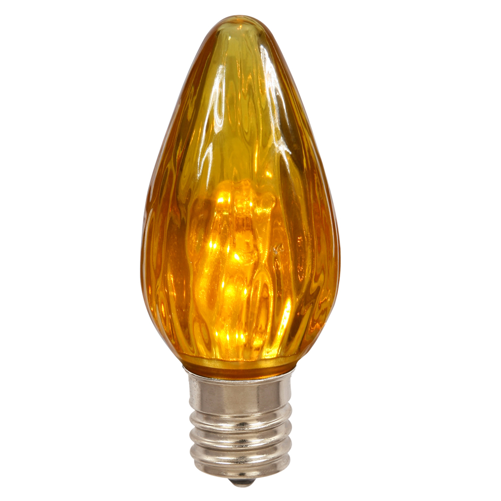 Vickerman 647639-0.96 watt 120 Volt F15 Medium Screw (E26) Base Amber Flame LED Light Bulb (25 Pack) Christmas Light Bulbs (XLEDF18-25)