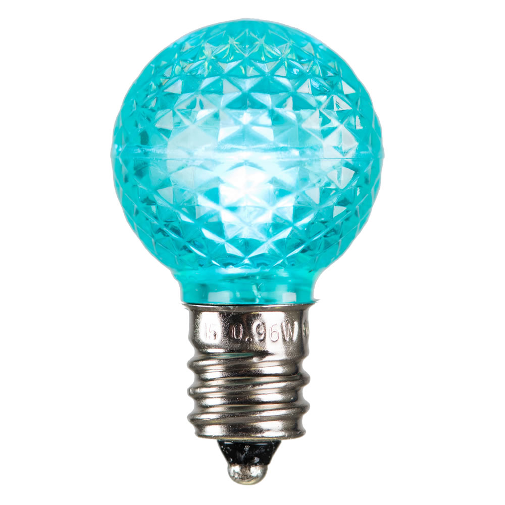 0.38 watt G30 Faceted LED Teal Bulb with E12 Nickel Base - 25 per Bag