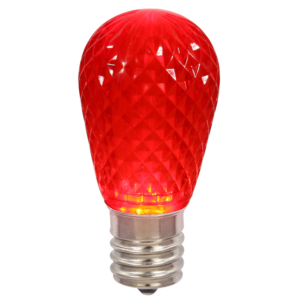 0.96 watt 11S14 Faceted LED Red E26 Replacement Bulb