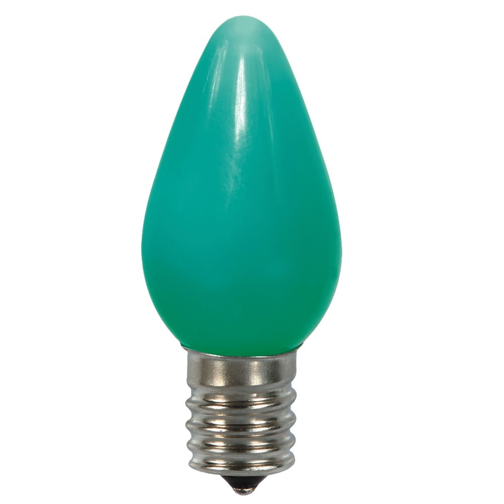 0.96 watt 130V C7 Ceramic LED Green Bulb with Nickel Base - 25 per Bag