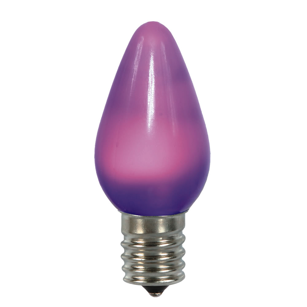 0.96 watt 130V C7 Ceramic LED Purple Bulb with Nickel Base - 25 per Bag