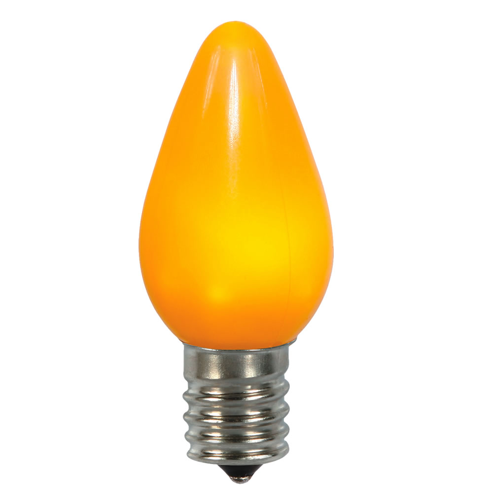 0.96 watt 130V C7 Ceramic LED Yellow Bulb with Nickel Base - 25 per Bag