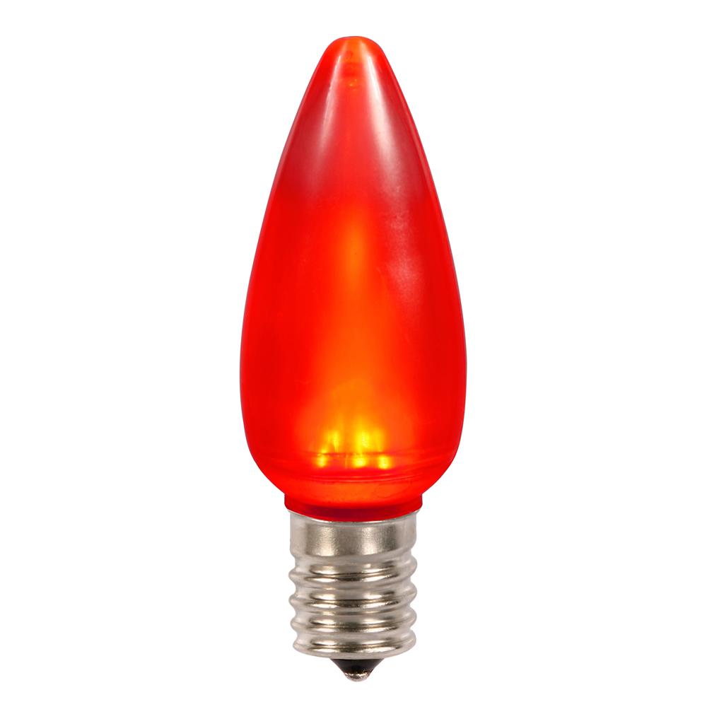 0.96 watt 130V C9 Ceramic LED Red Twinkle Bulb with Nickel Base - 25 per Bag