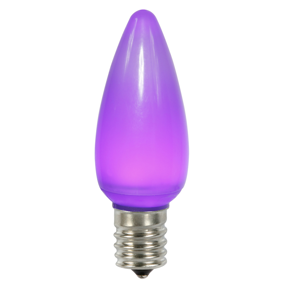 0.96 watt 130V C9 Ceramic LED Purple Twinkle Bulb with Nickel Base - 25 per Bag