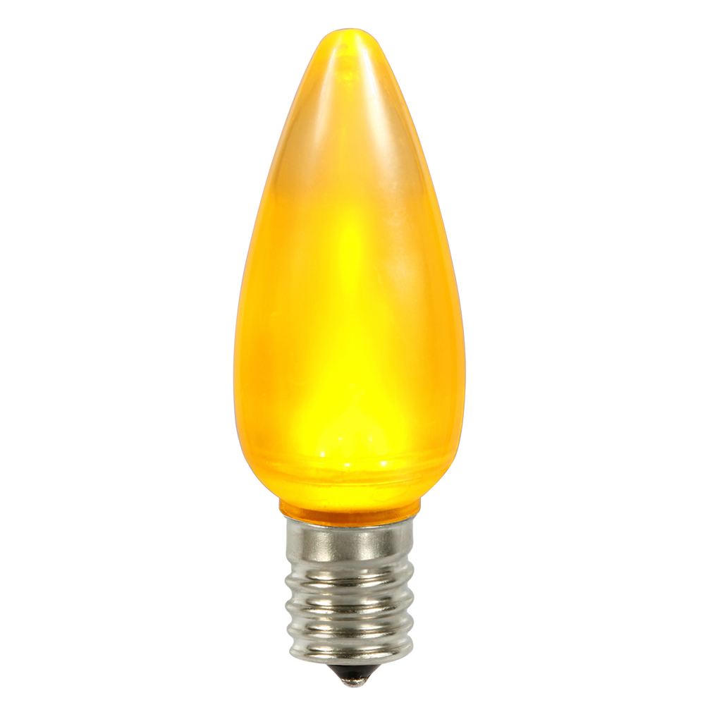 Picture of Vickerman XLEDSC97T-25 0.96 watt 130V C9 Ceramic LED Yellow Twinkle Bulb with Nickel Base - 25 per Bag