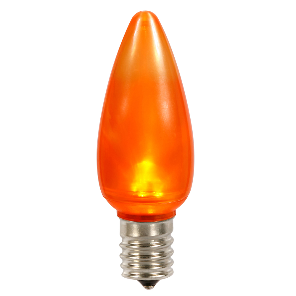 0.96 watt 130V C9 Ceramic LED Orange Twinkle Bulb with Nickel Base - 25 per Bag