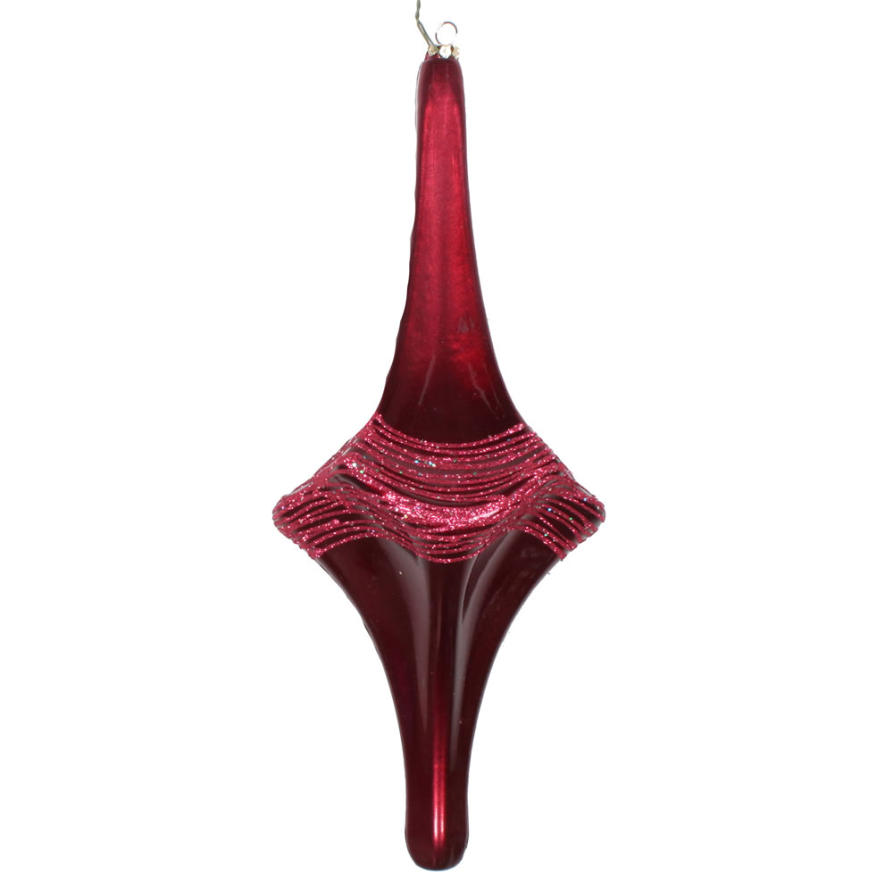 12 in. Berry Red Candy Glitter Drop Ornament