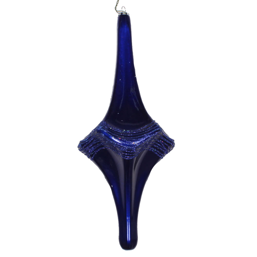 12 in. Cobalt Blue Candy Glitter Drop Ornament