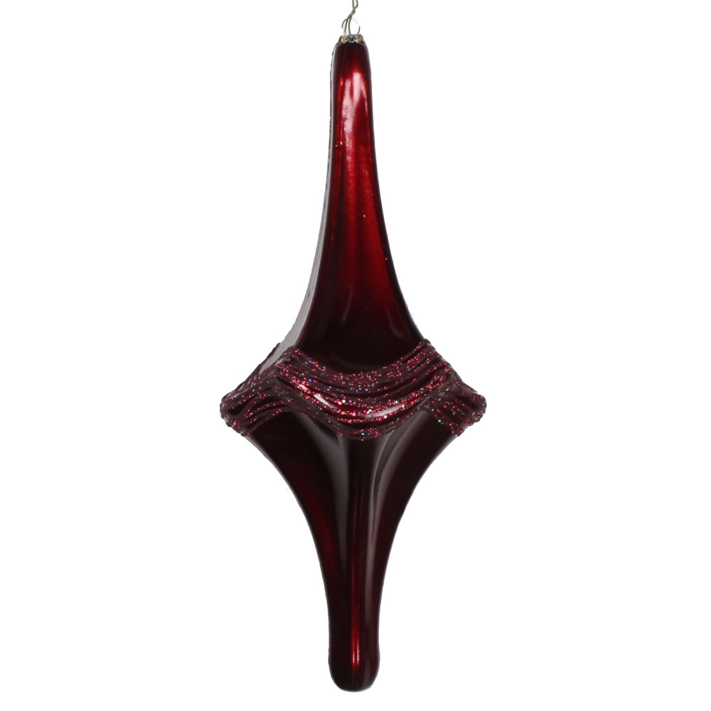 12 in. Burgundy Candy Glitter Drop Ornament