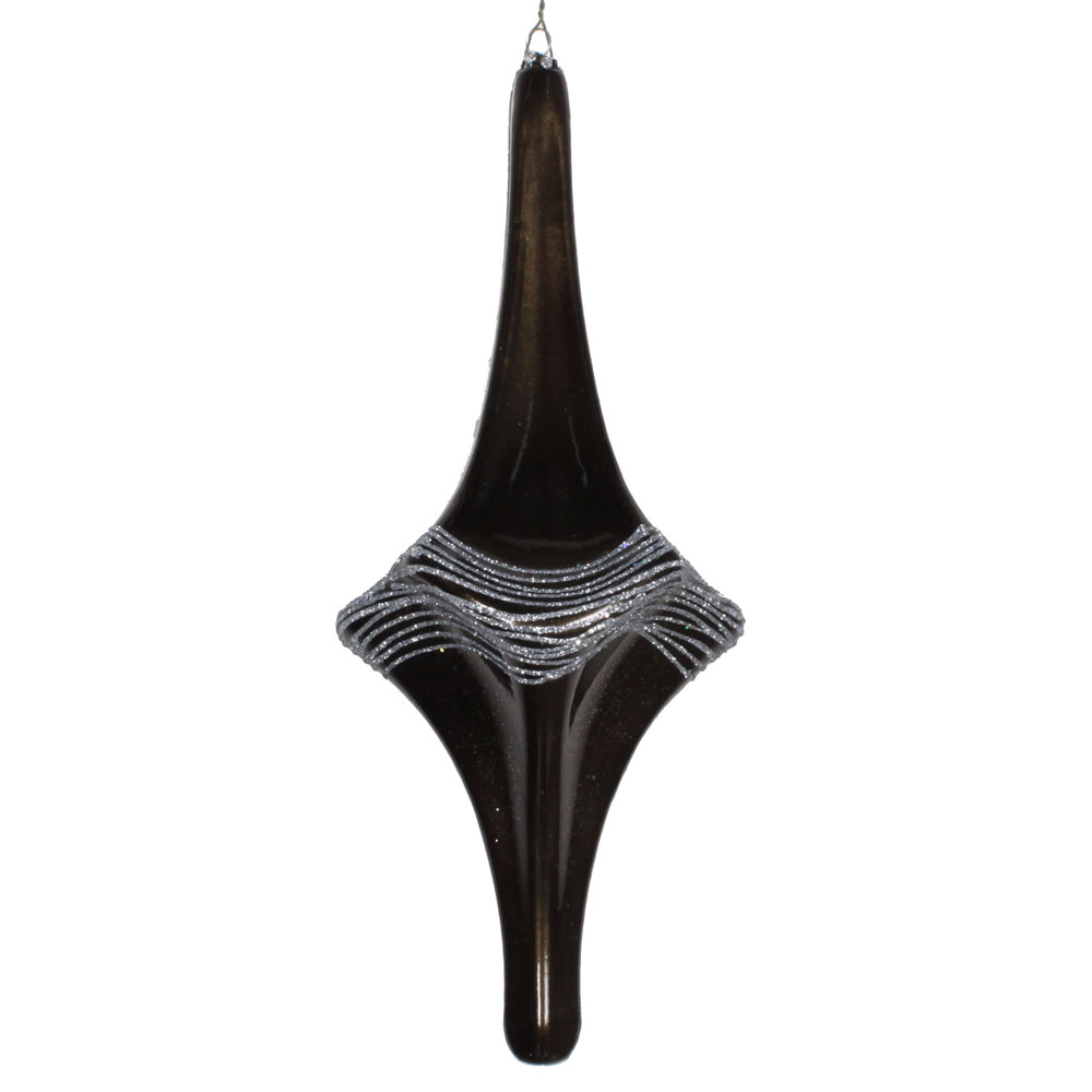 12 in. Pewter Candy Glitter Drop Ornament