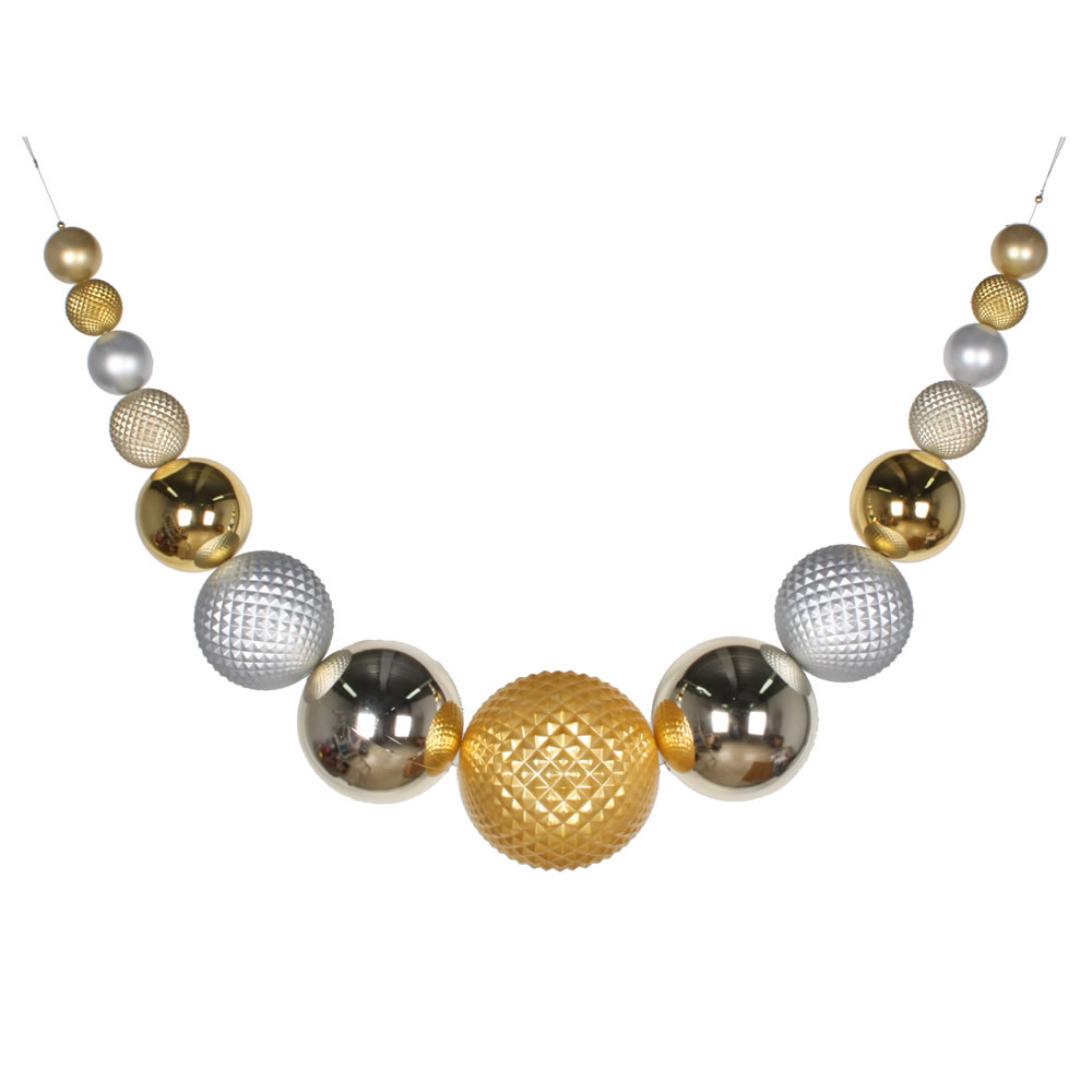 76 in. Champagne, Silver & Gold Ornament Swag