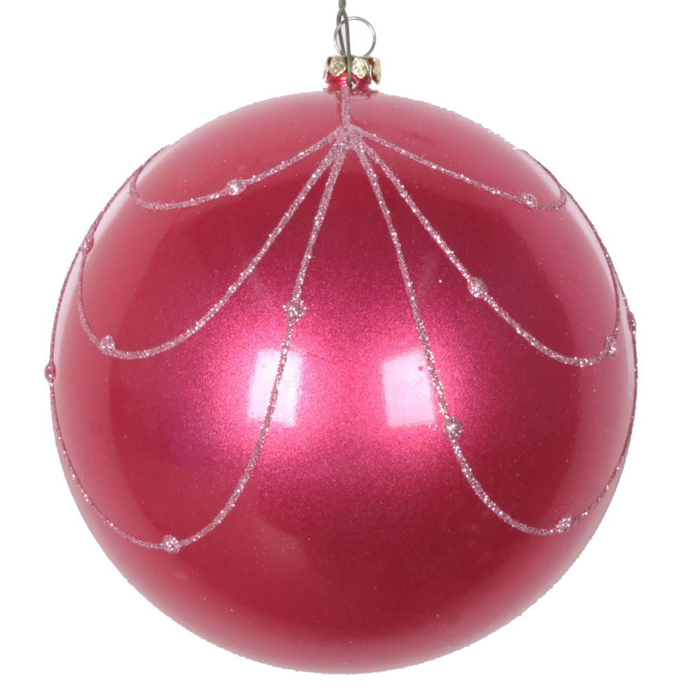 4.75 in. Mauve Candy Glitter Curtain Ornament - 4 per Bag