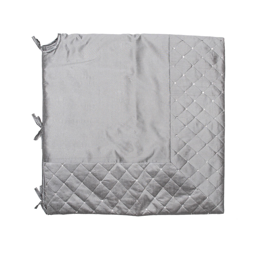 52 in. Gray Quilt Stitch Jewel Tree Skirt