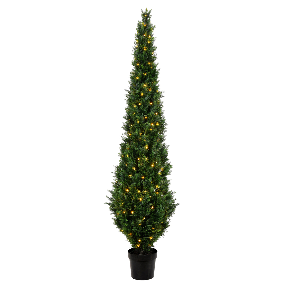 8 ft. Cedar Tree UV 200 Warm White LED Light