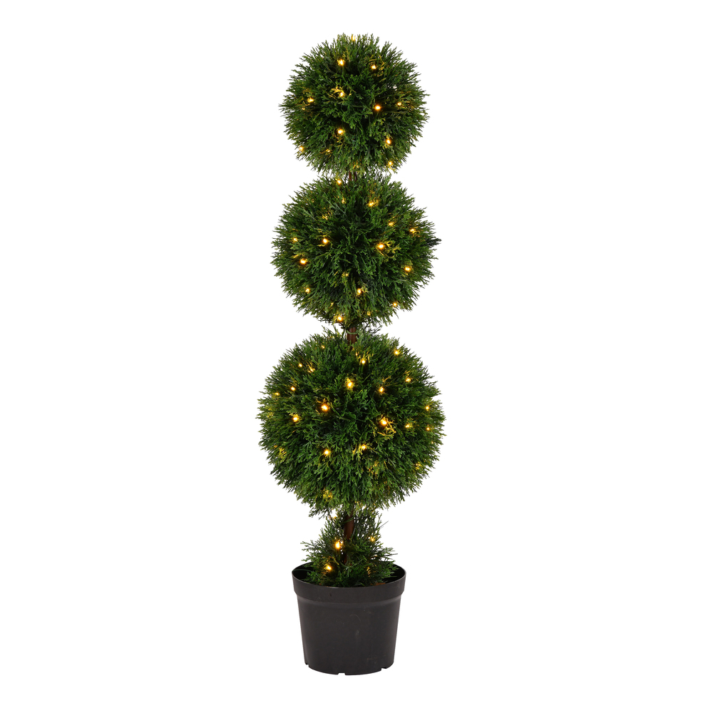 4 ft. Cedar Triple Ball UV 140 Warm White LED Light