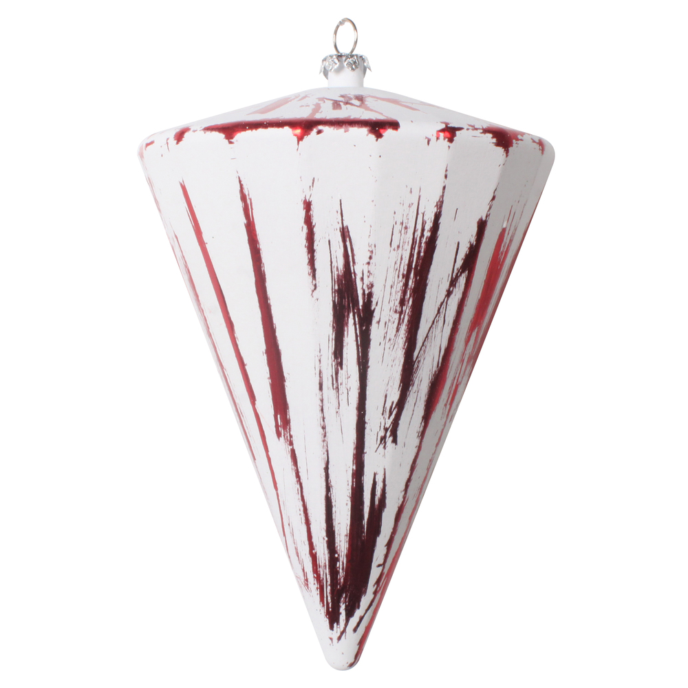 6 in. Red Brushed Cone Ornament - Bag of 4