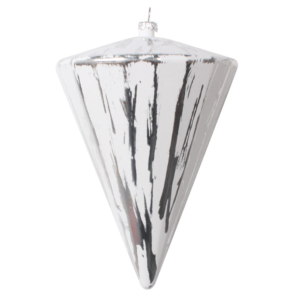 MT202607 6 in. Silver Brushed Cone Ornament - Bag of 4