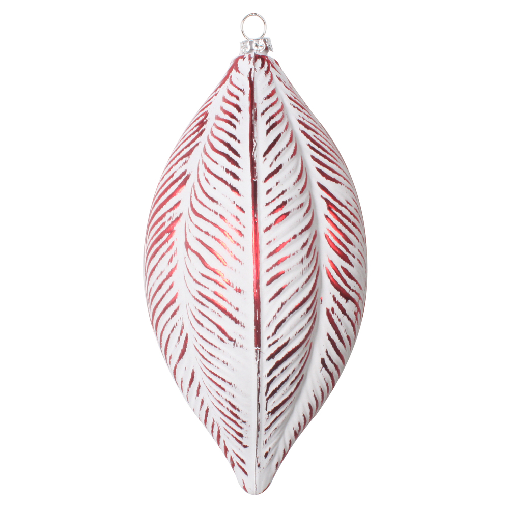 6 in. Red Brushed Feather Ornament - Bag of 3