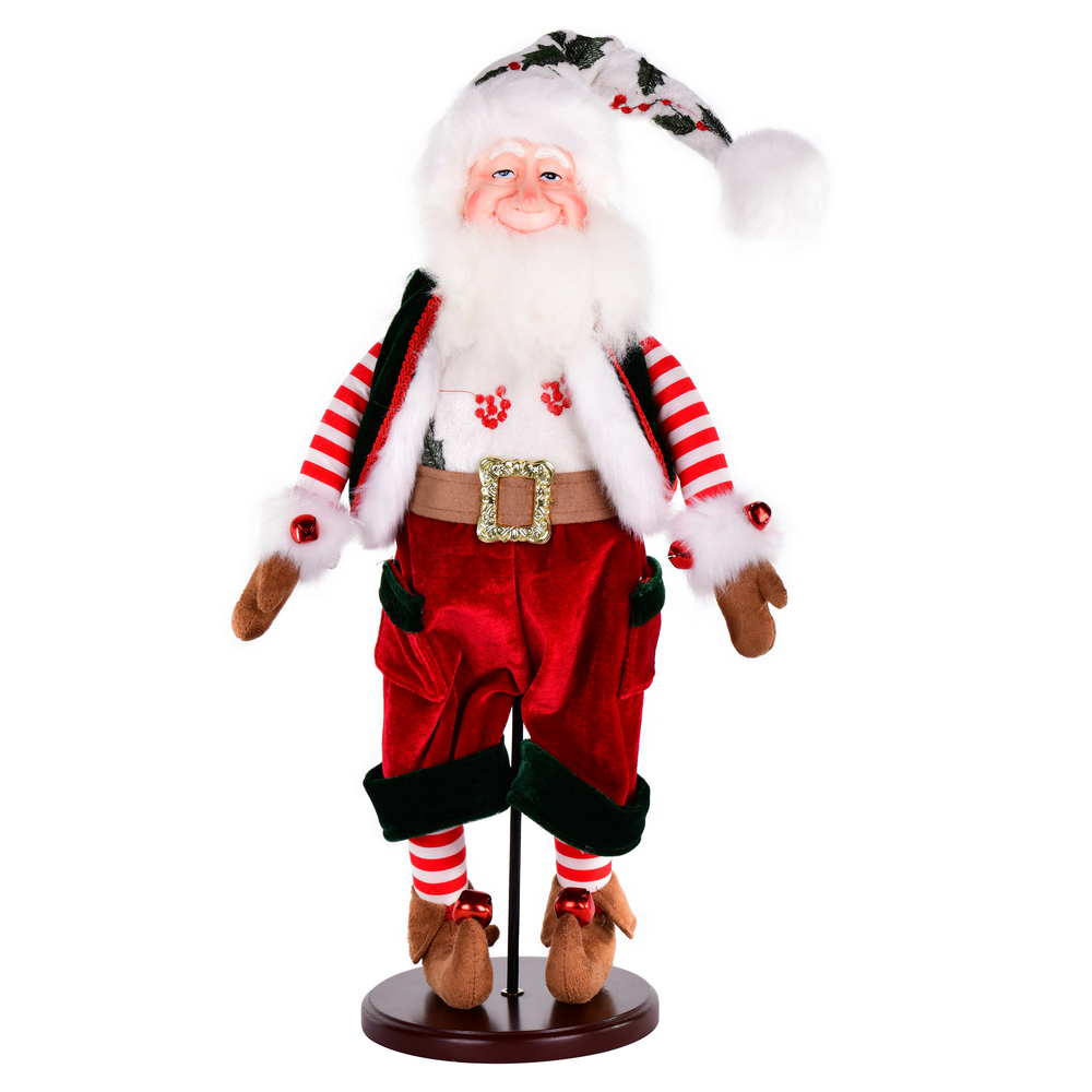 Picture of Vickerman KV201319 19 in. Holly Jolly Santa Doll with Stand 