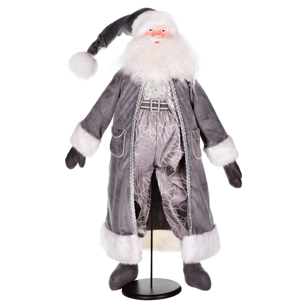 Picture of Vickerman KV203036 36 in. Silver Sleigh Bells Santa Doll Stand
