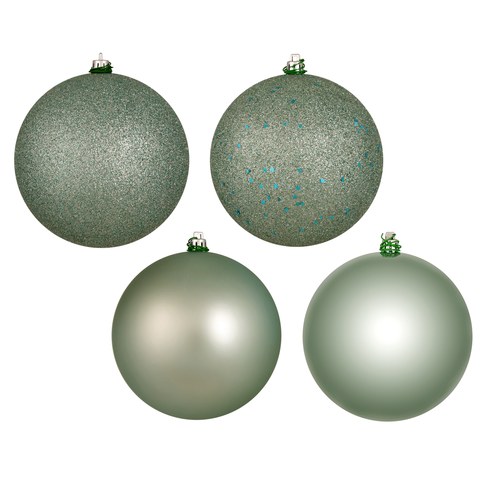 Vickerman 661666-6" Gray Mint 4 Finish Ball Christmas Christmas Tree Ornament (4 Pack) (N591540DA)