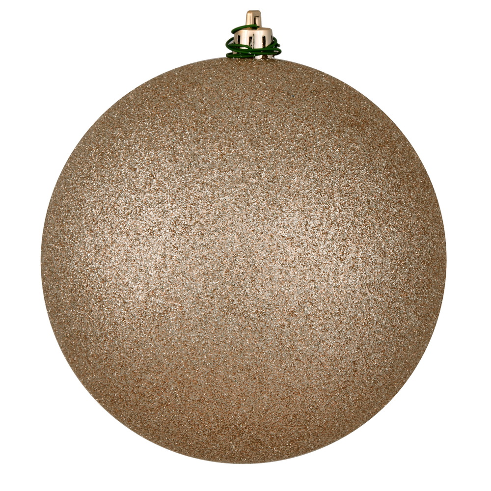 4 in. Oat Glitter Ball Drilled - Bag of 6